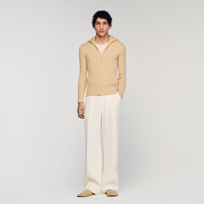 Cardigan &agrave; col montant zipp&eacute;
