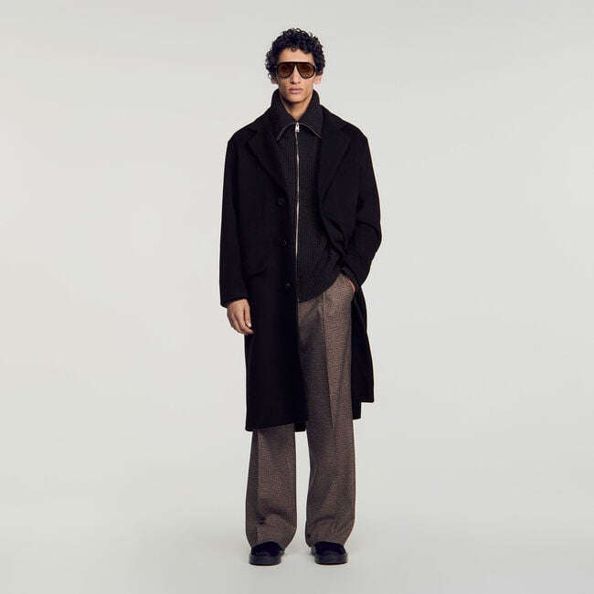 Manteau long en laine et cachemire - Homme | Sandro Paris