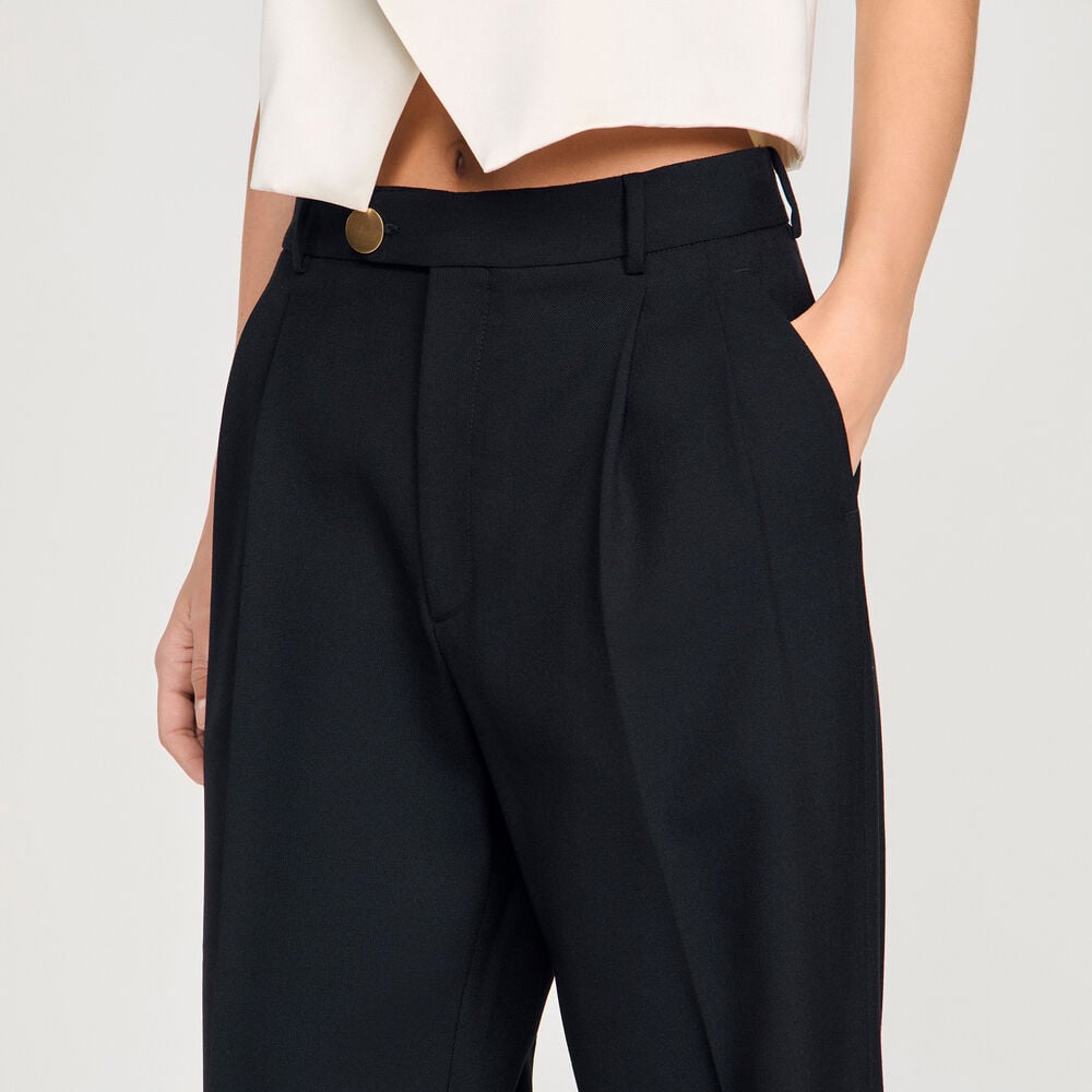 Sandro Pantalon de tailleur laine – Noir – vue 3