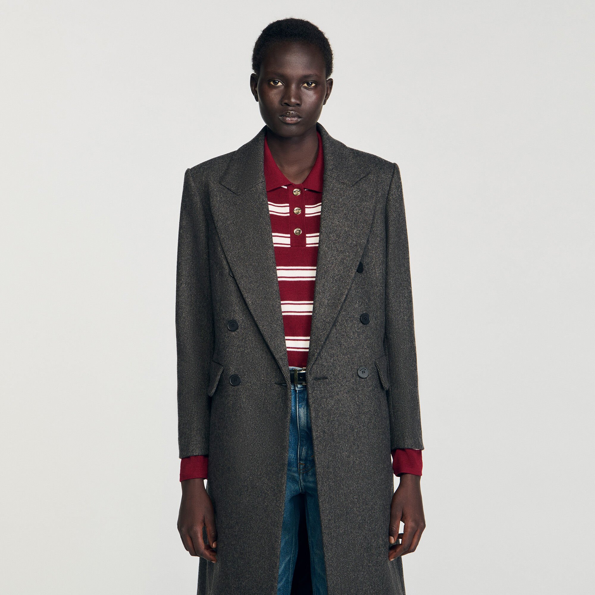 Manteau cintré double boutonnage