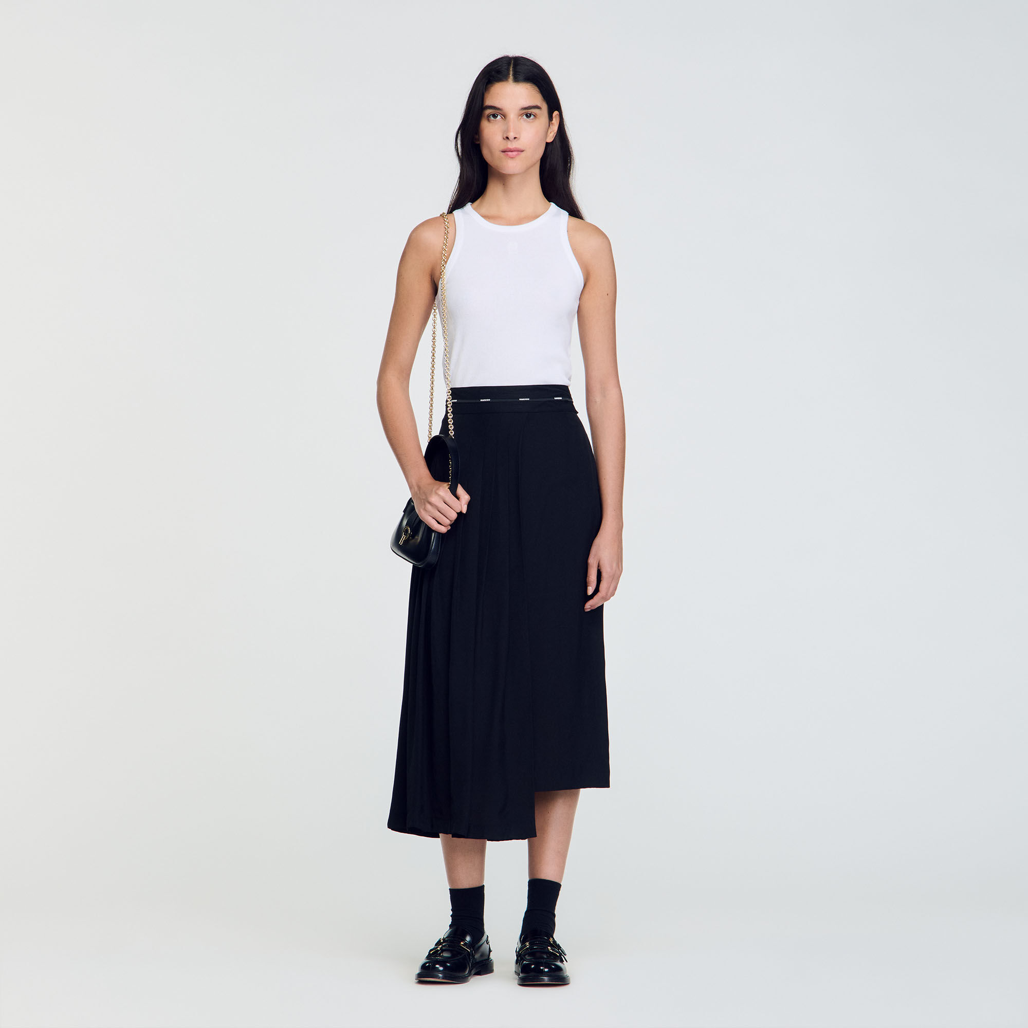 Jupe longue asymétrique noire deals