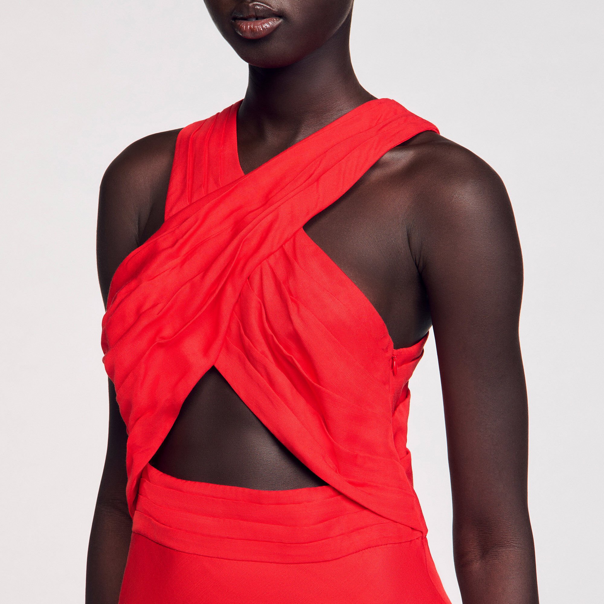 Robe longue croisée