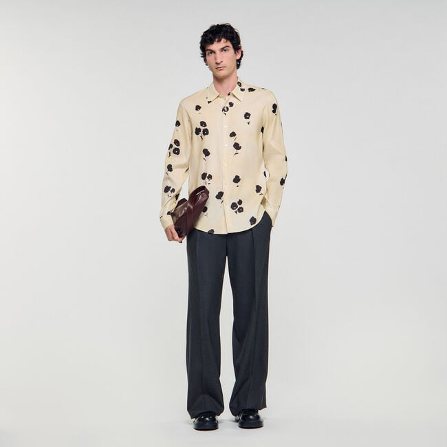 Chemise en lin imprimé fleur