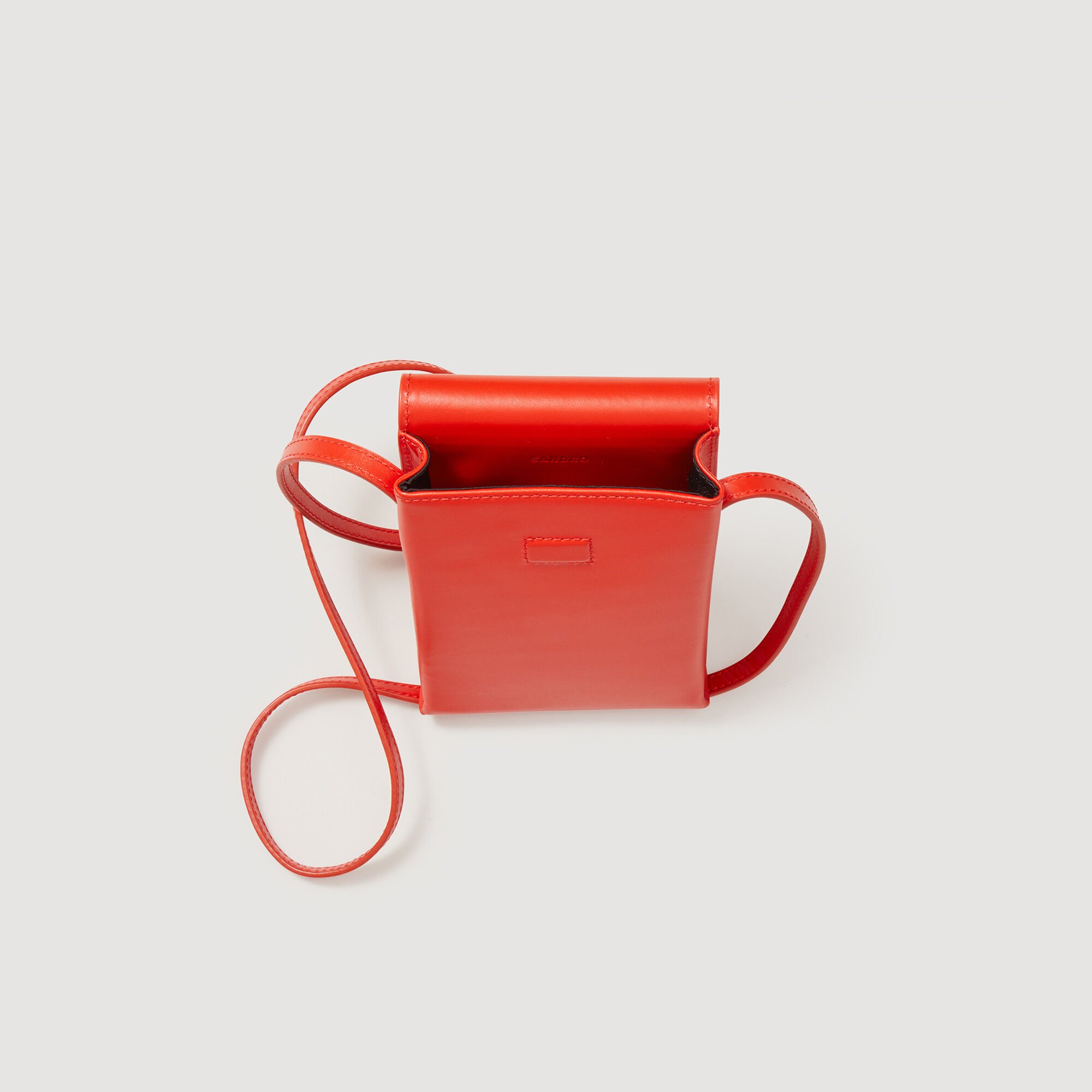 Pochette à bandoulière en cuir lisse