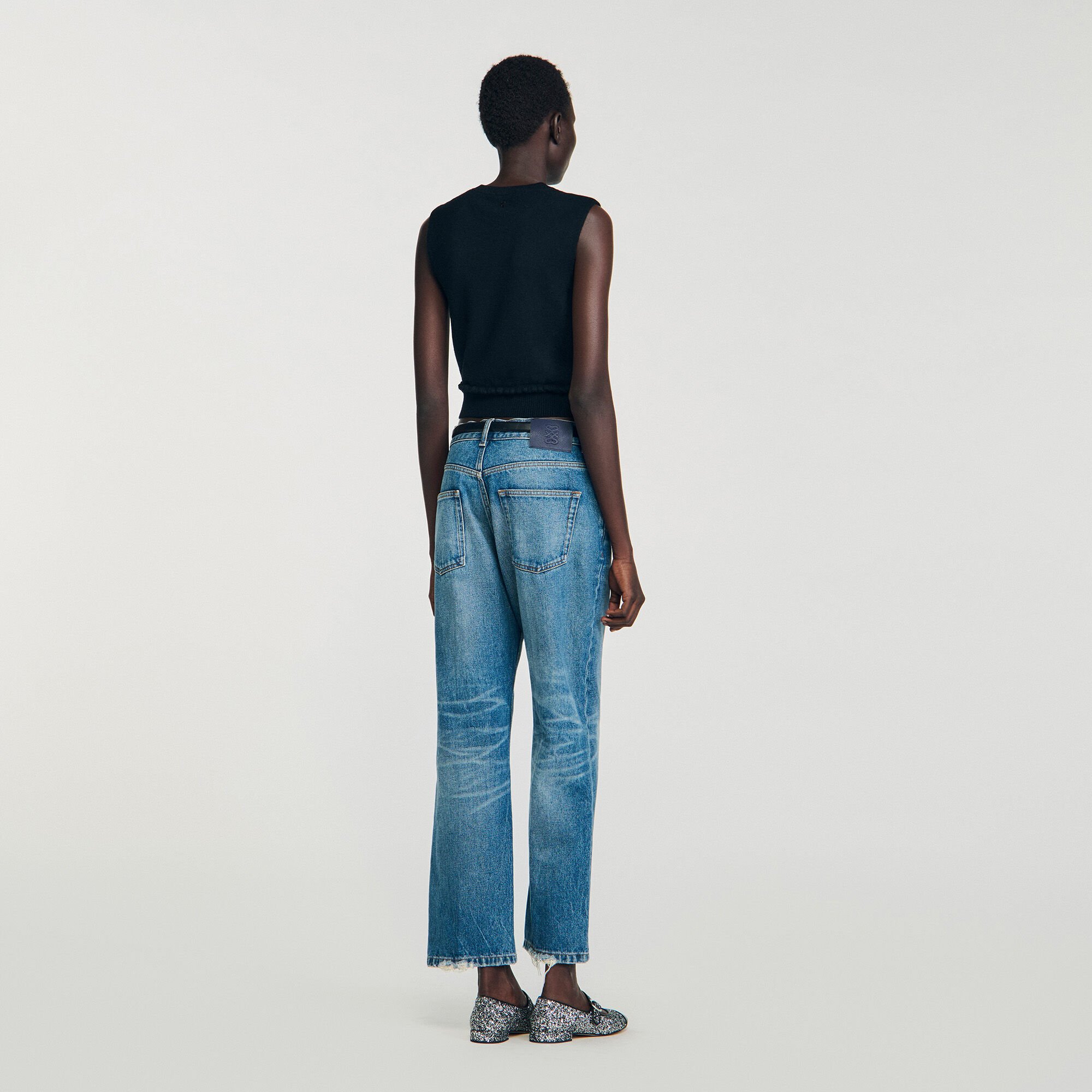 Pull laine cachemire à volant