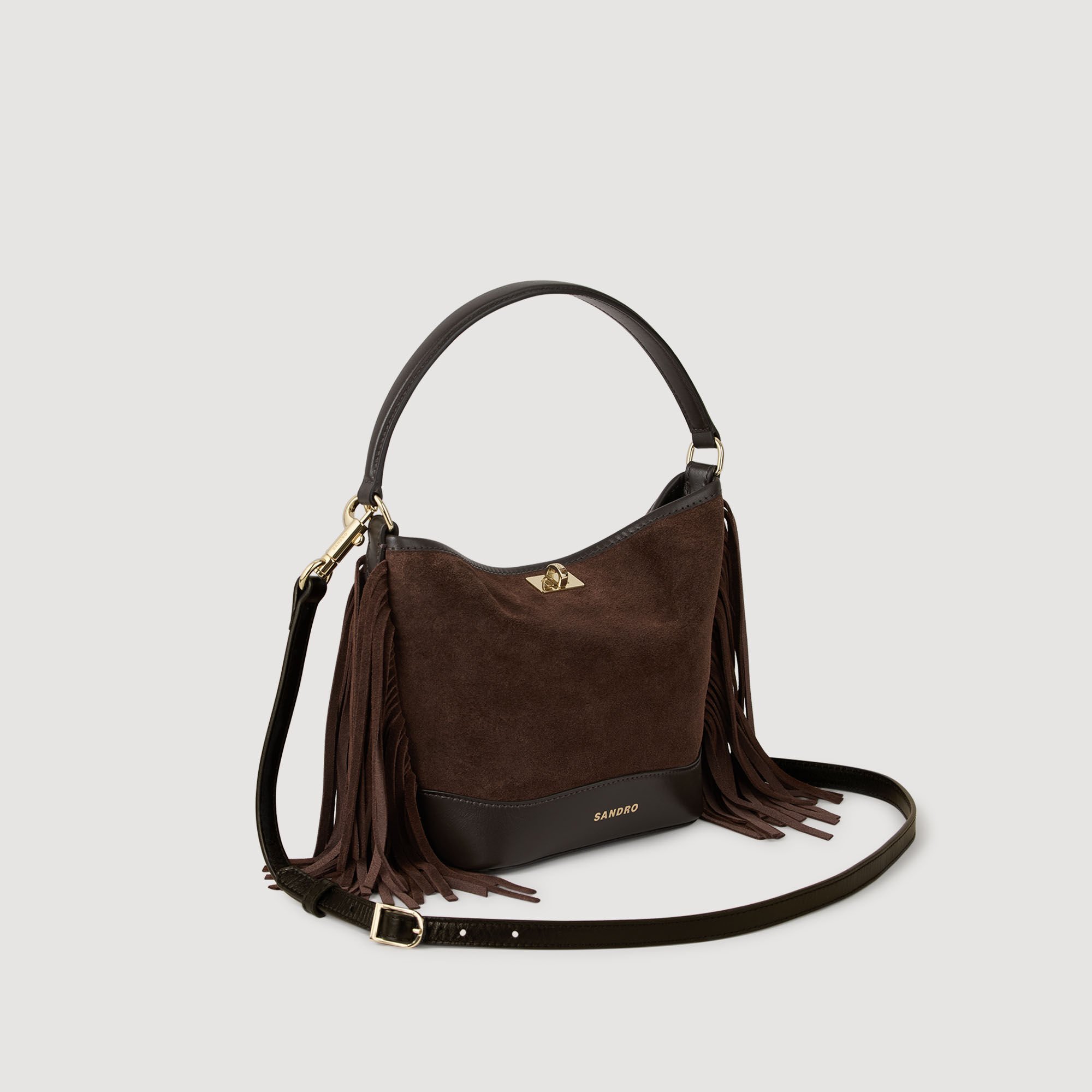 Sac seau TANGOSO en suède à franges