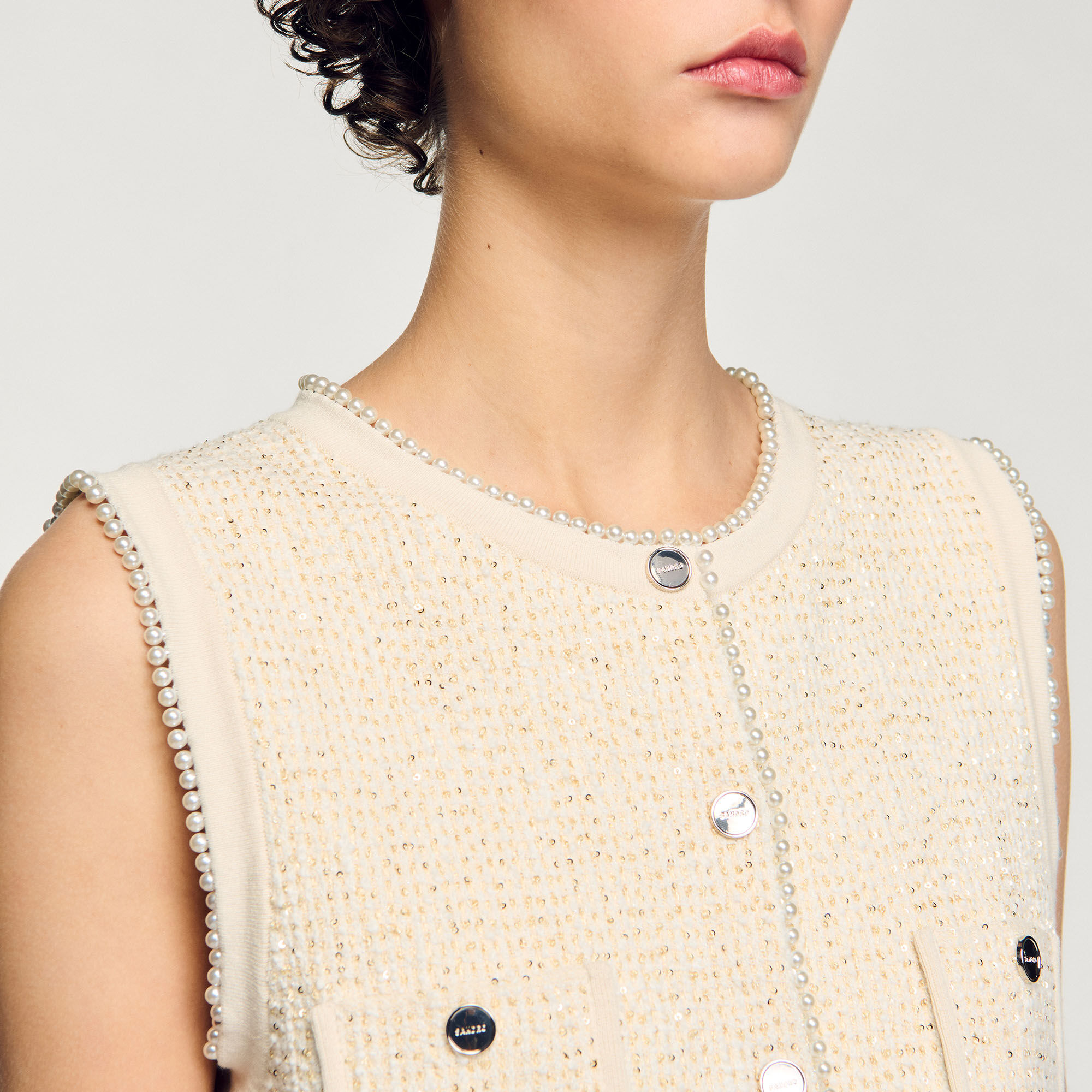 Cardigan en maille tweed