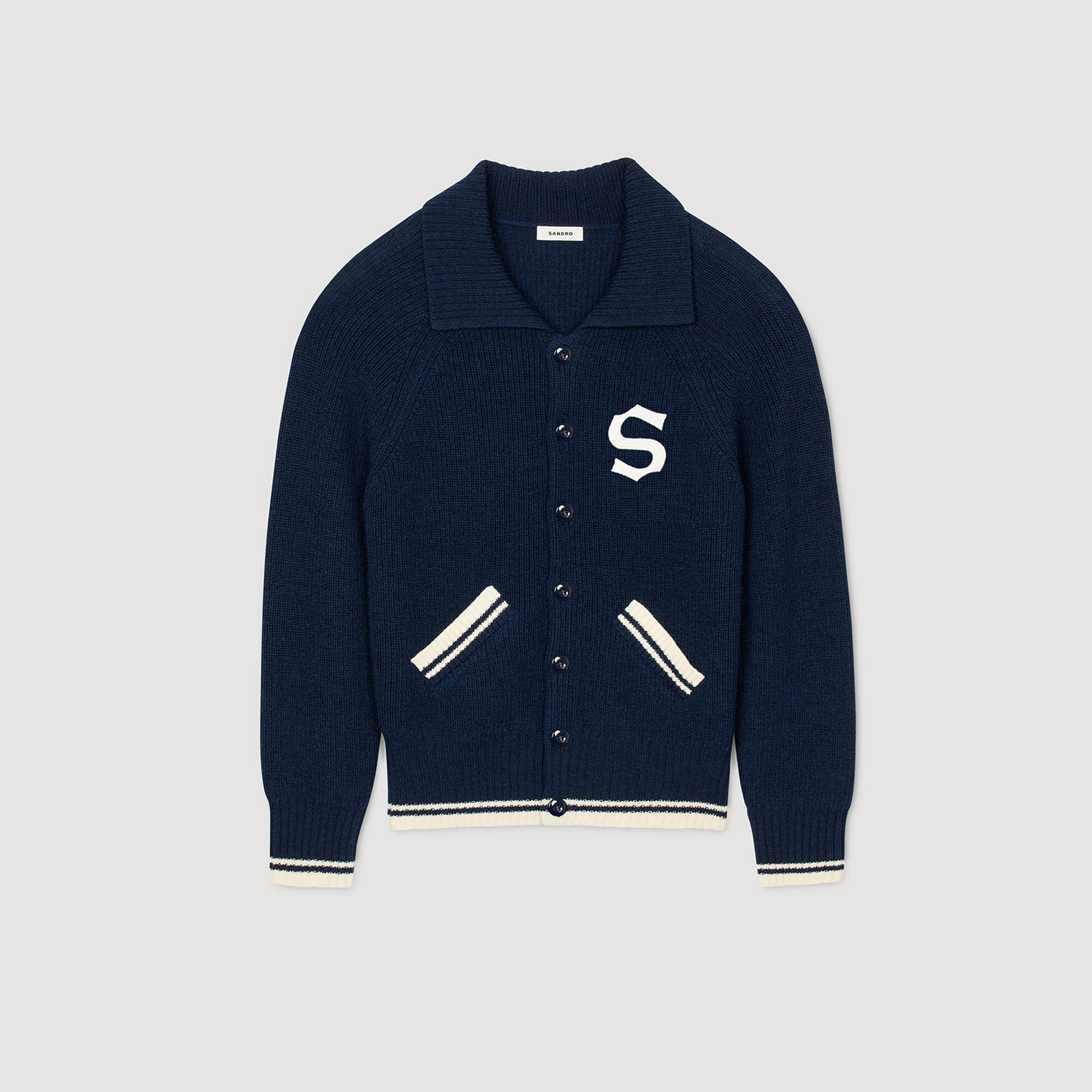 Cardigan en laine à patch S