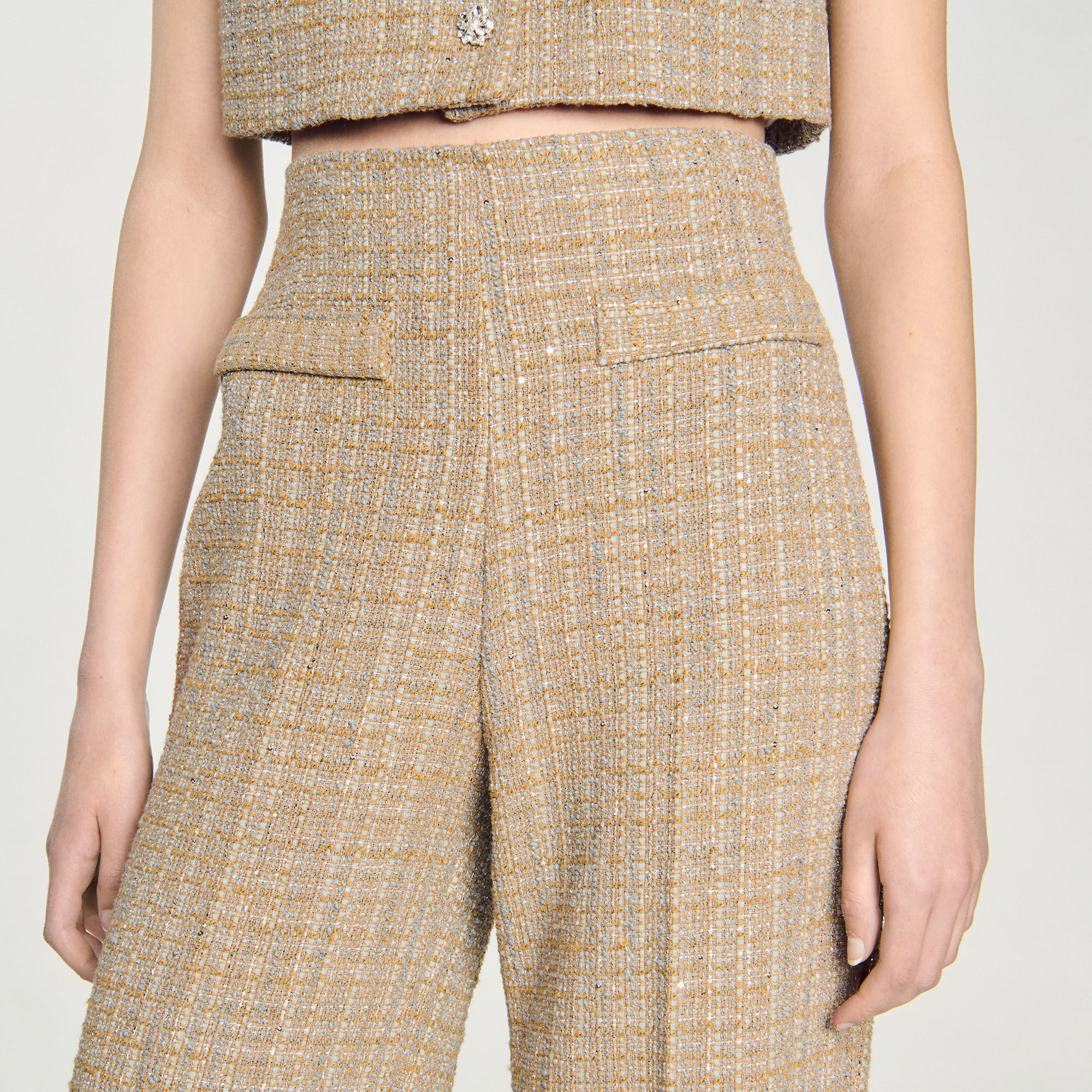 Pantalon droit à carreaux