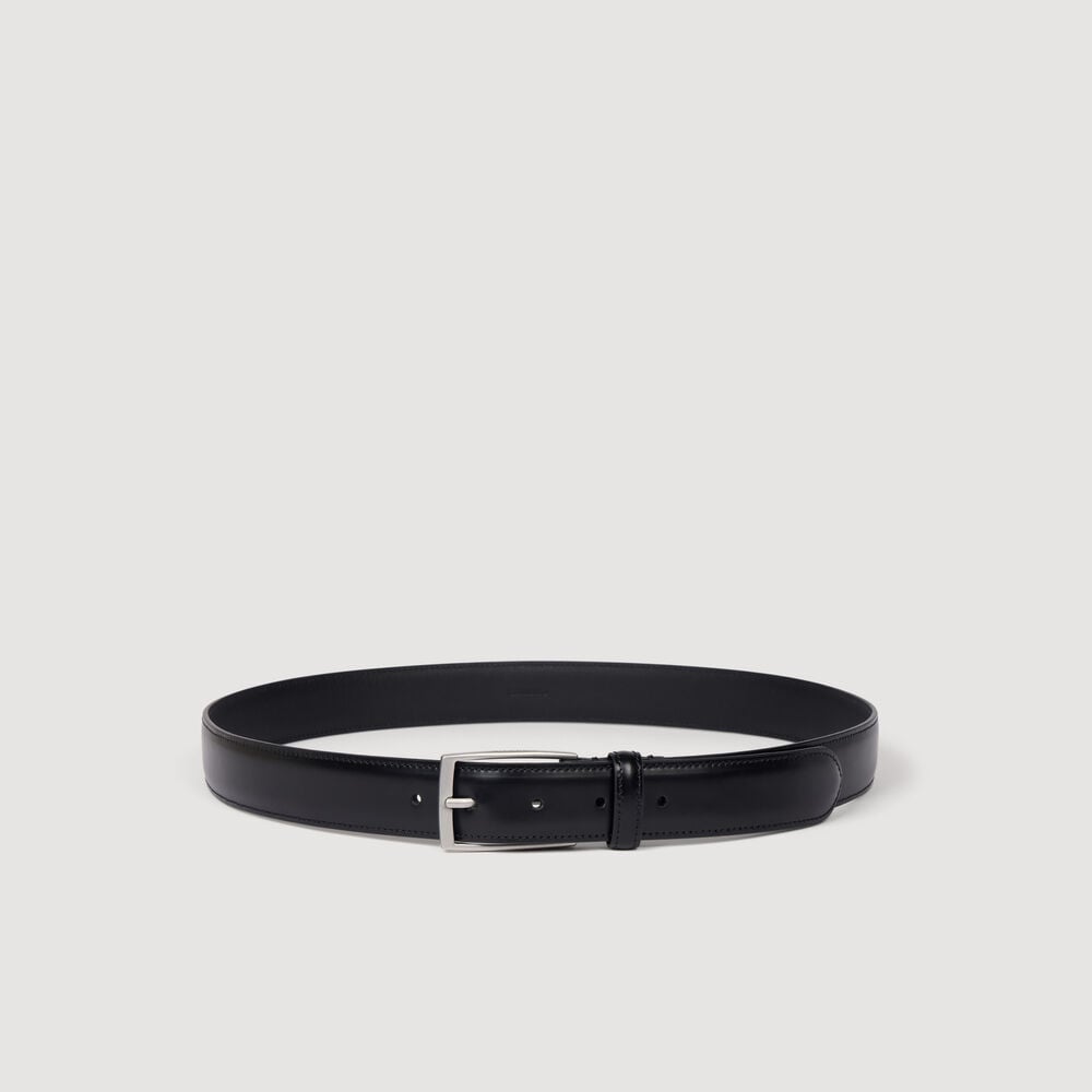Sandro Ceinture cuir boucle rectangulaire – Noir – vue 3