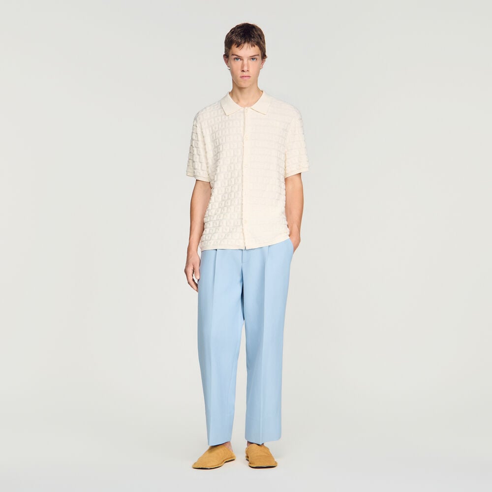 Sandro Cardigan en maille éponge – Ecru