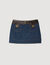 Jupe courte en denim et cuir