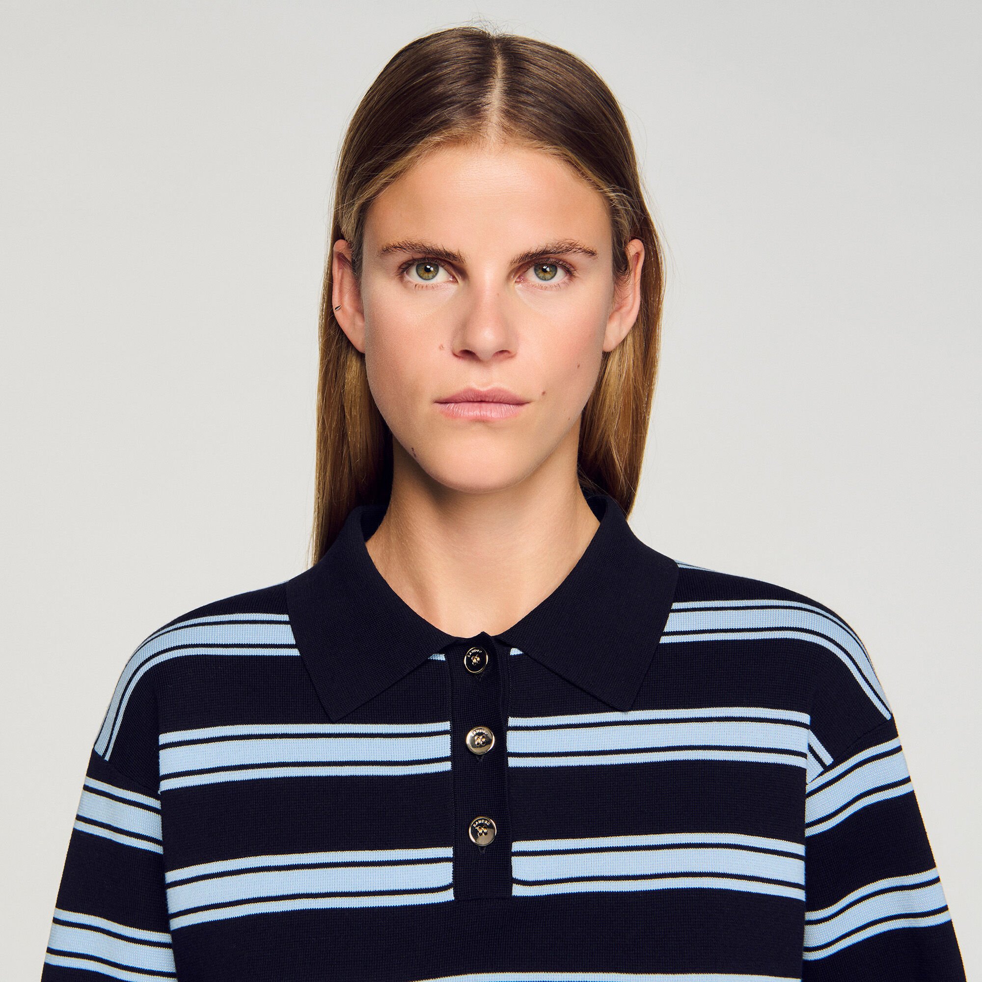 Pull polo à rayures