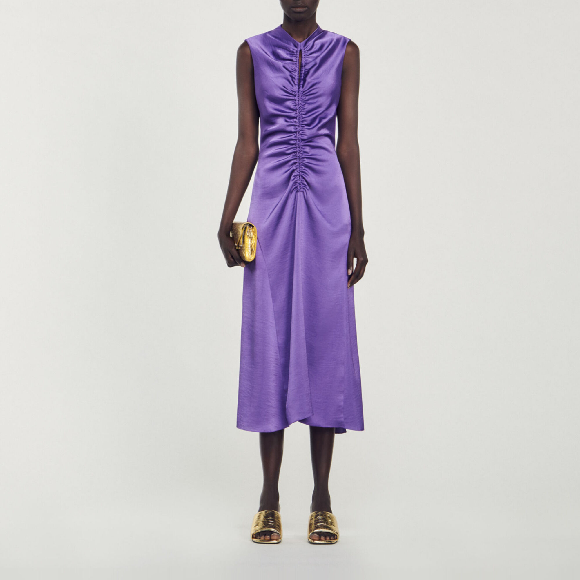 Robe mi-longue satinée