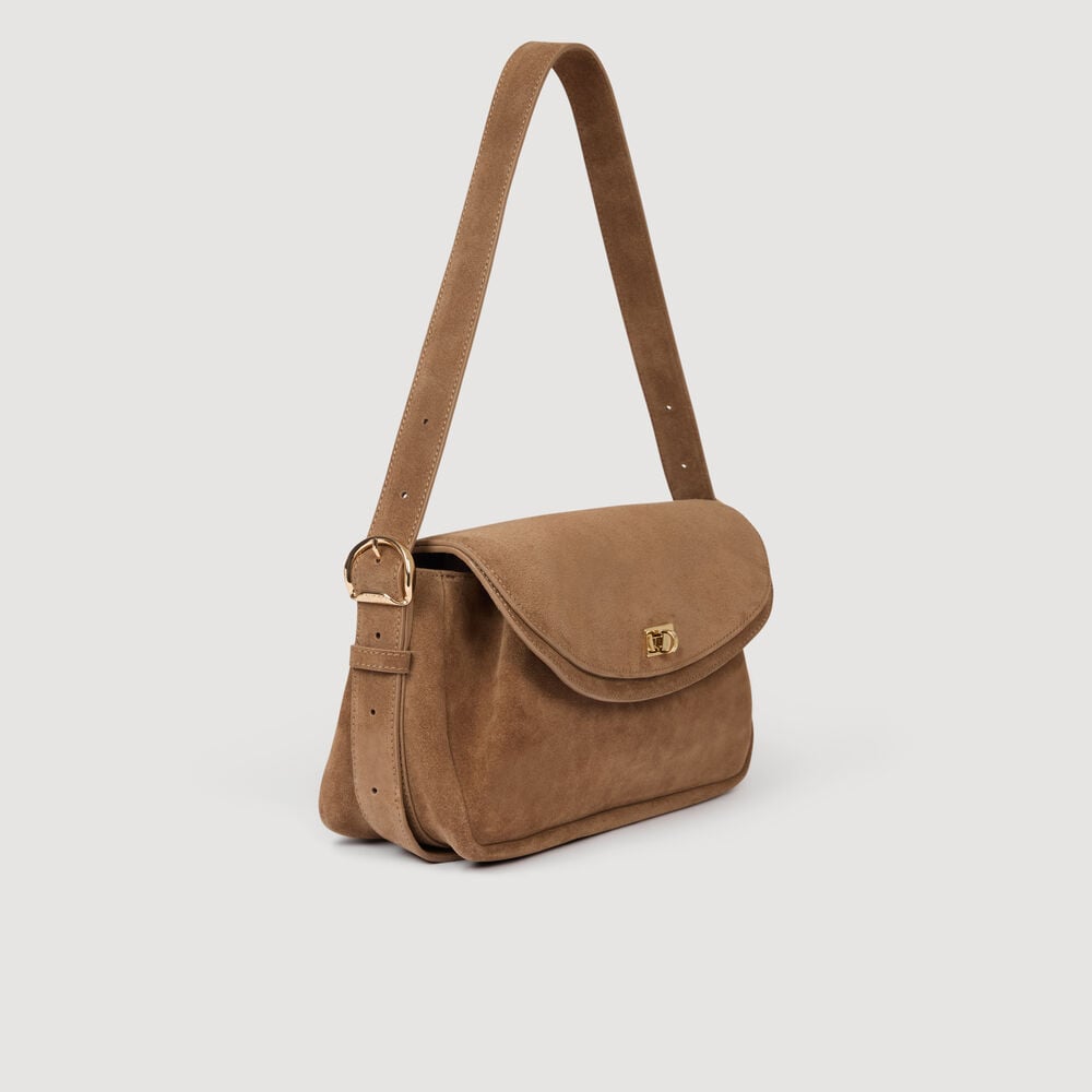 Sandro Sac en cuir en suède Le Mambo – Beige – vue 3