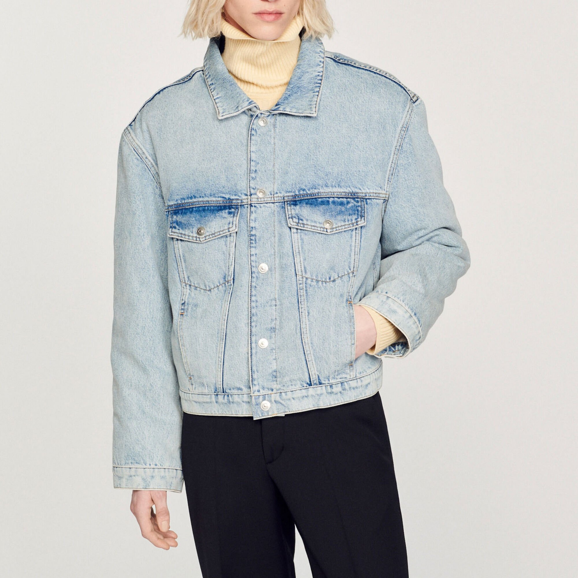 Blouson en denim molletonné