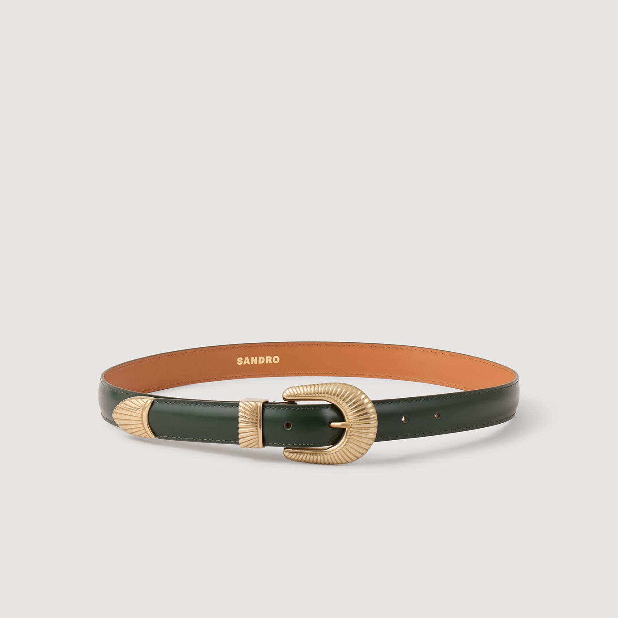 Ceinture cuir boucle dorée
