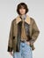 Manteau peau lain&eacute;e bicolore - Femme | Sandro Paris