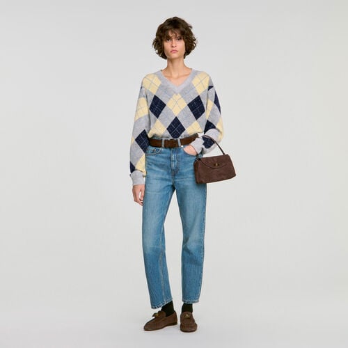 Sandro Pull motif Argyle à strass