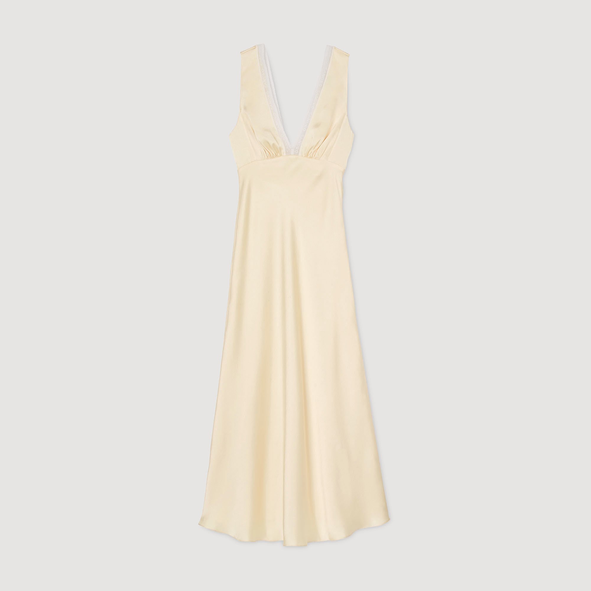 Robe longue satinée