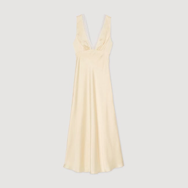 Robe longue satinée