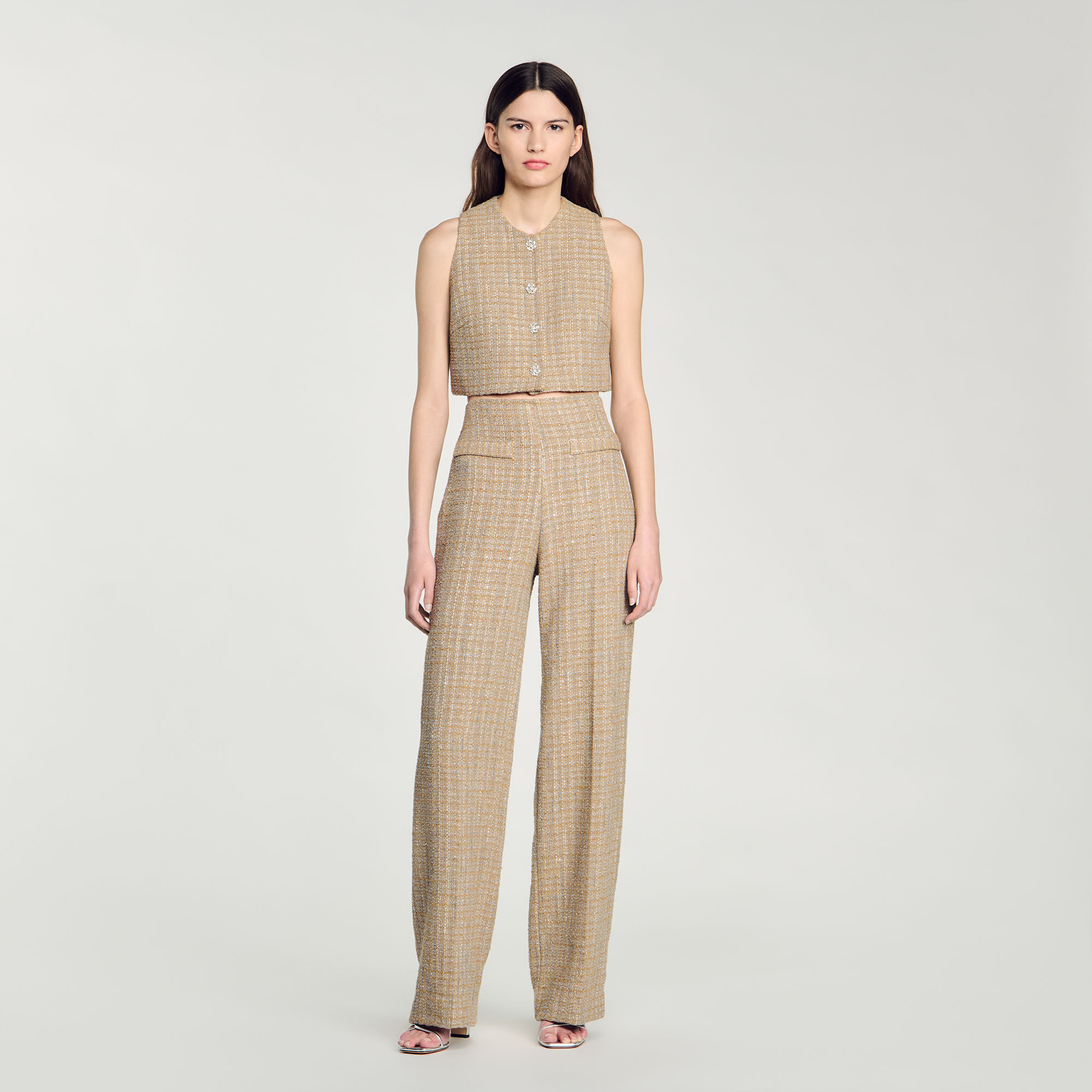 Pantalon droit à carreaux