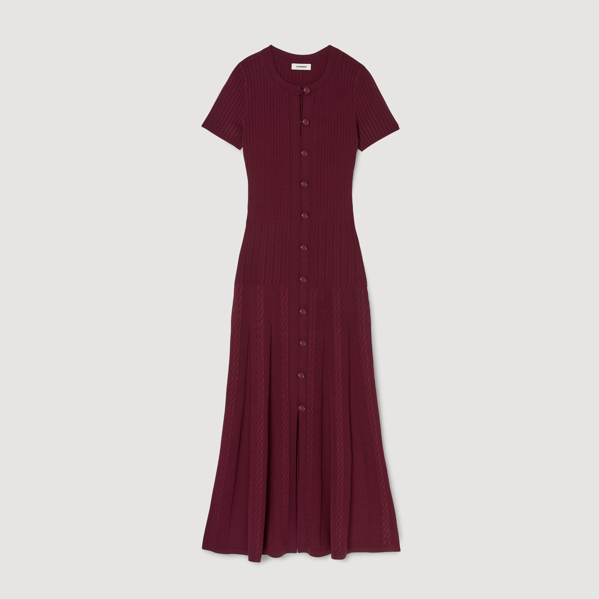 sandro★ROBE LONGUE EN MAILLE ワンピース Robe longue en maille beige pour femme | Sandro Paris