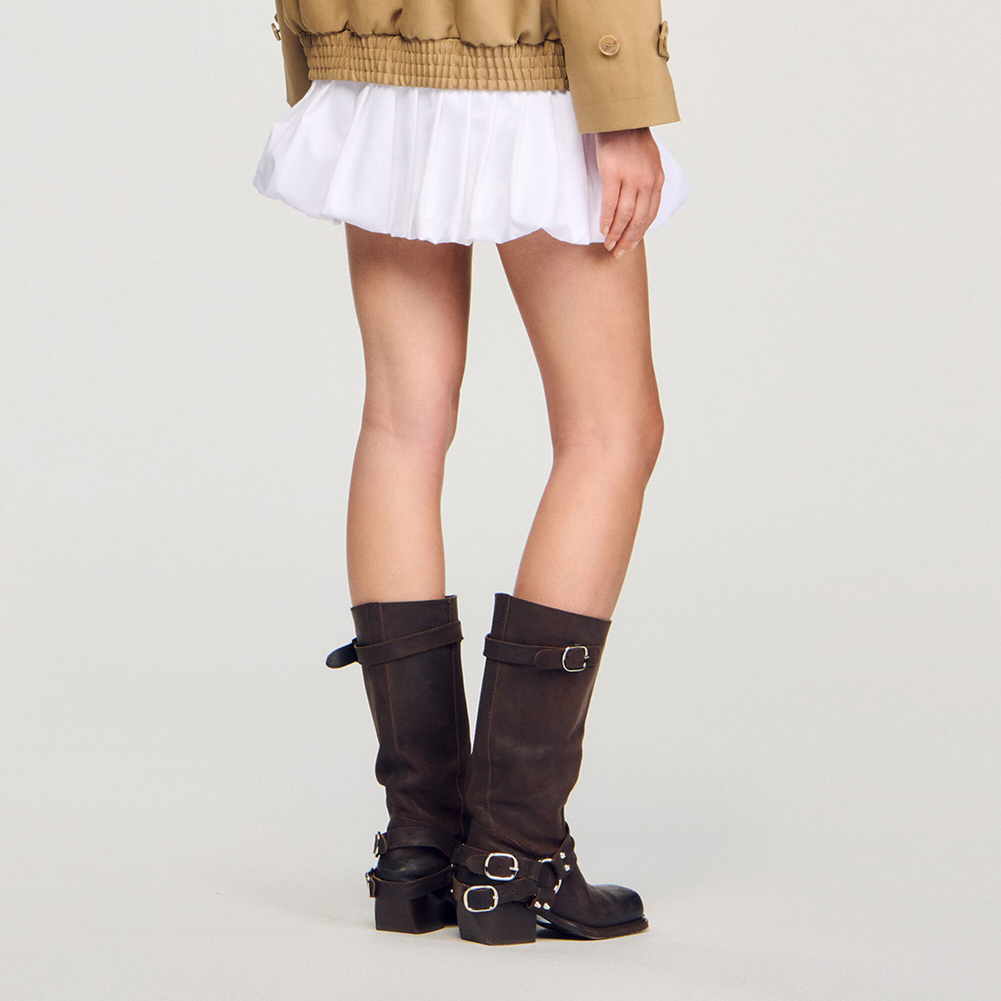 Bottes en cuir à boucles