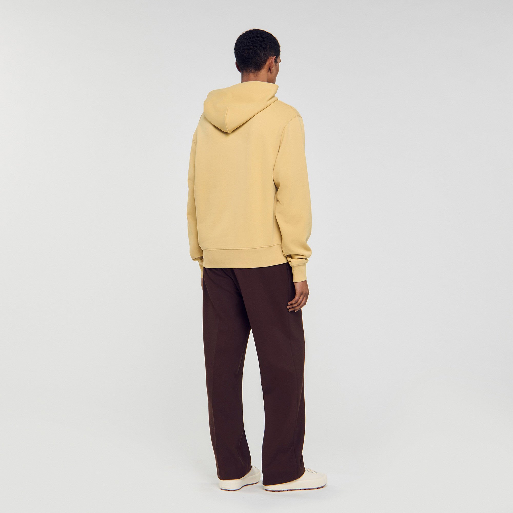 Sweatshirt à patch en cuir