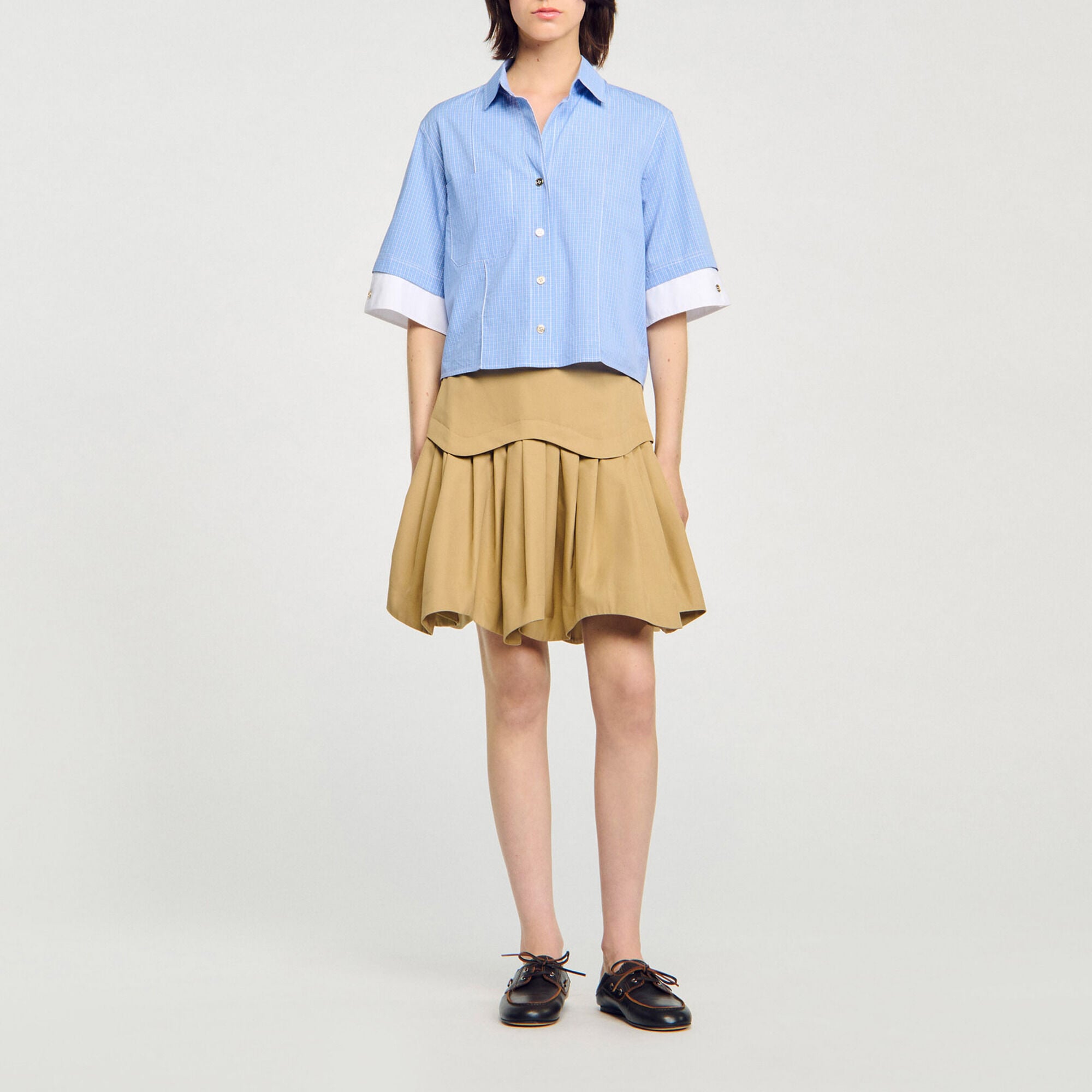Chemise &agrave; carreaux oversize - Femme | Sandro Paris
