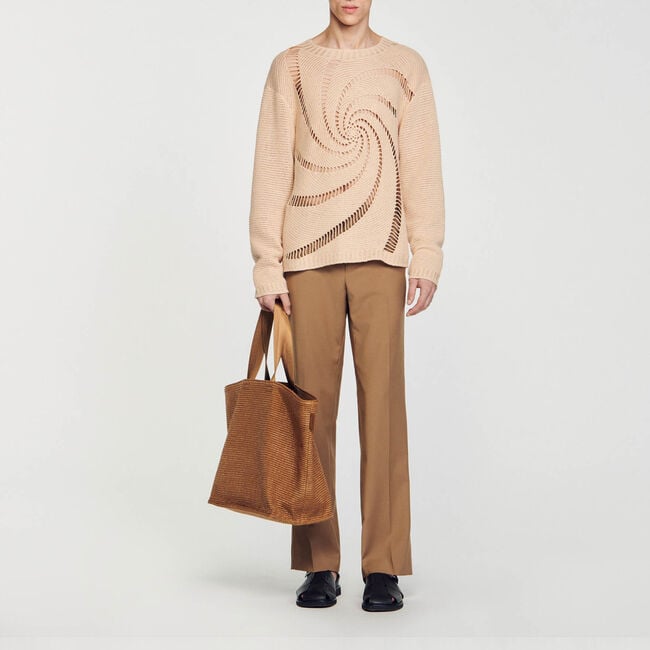 Pull en coton crochet spirale