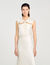 Robe longue satinée strassée