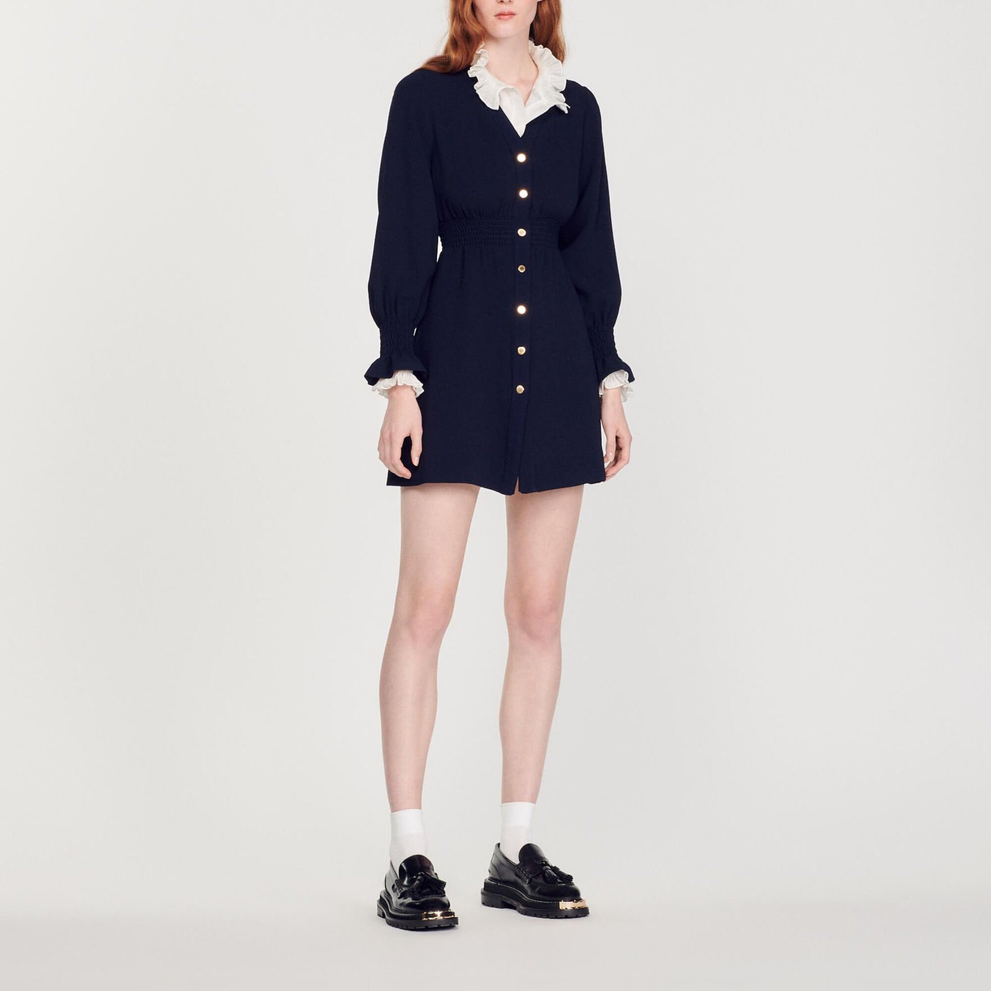 Robe à pressions et ceinture smockée