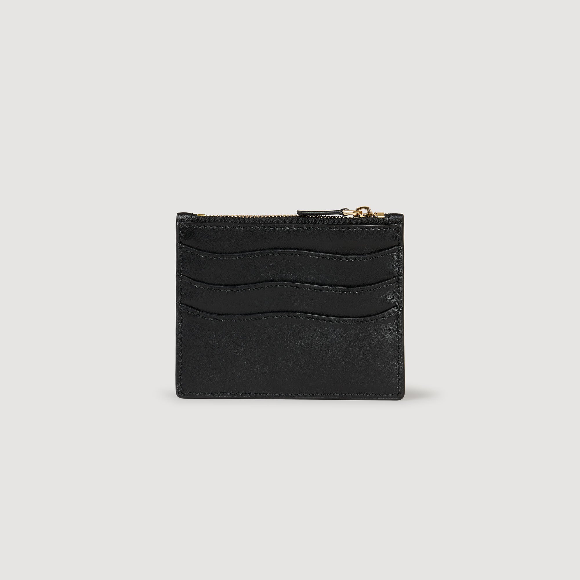 Porte-cartes en cuir et suède