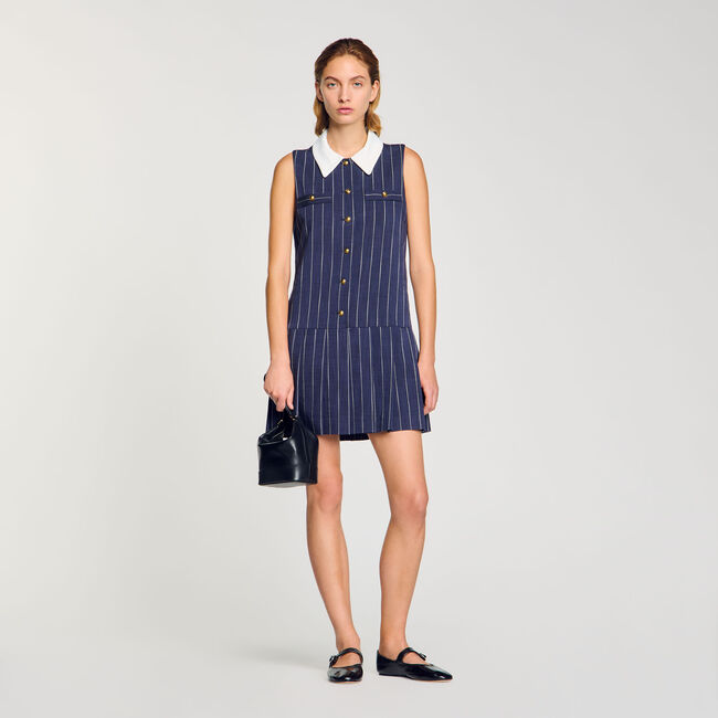 Robe courte à rayures