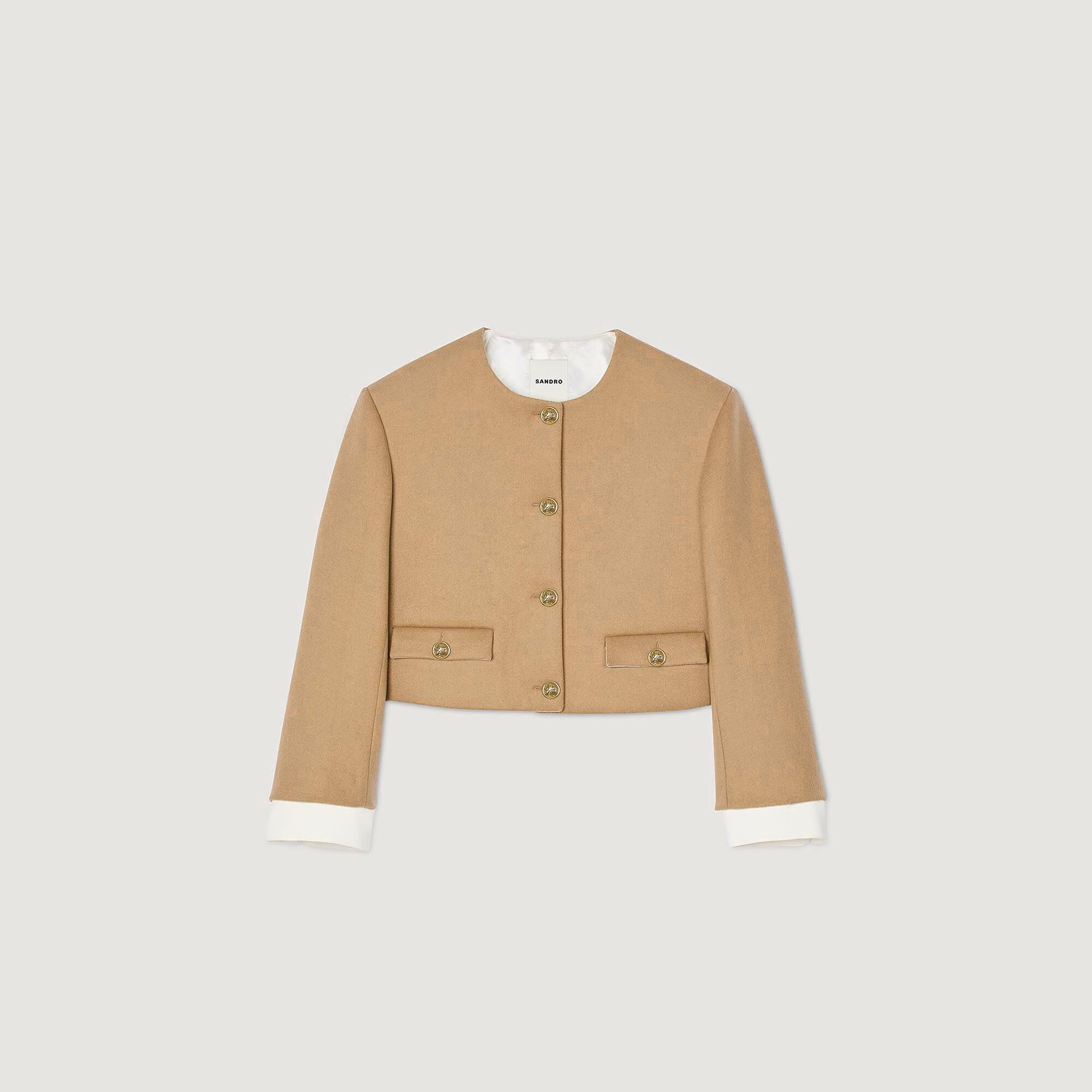Veste courte en laine mélangée