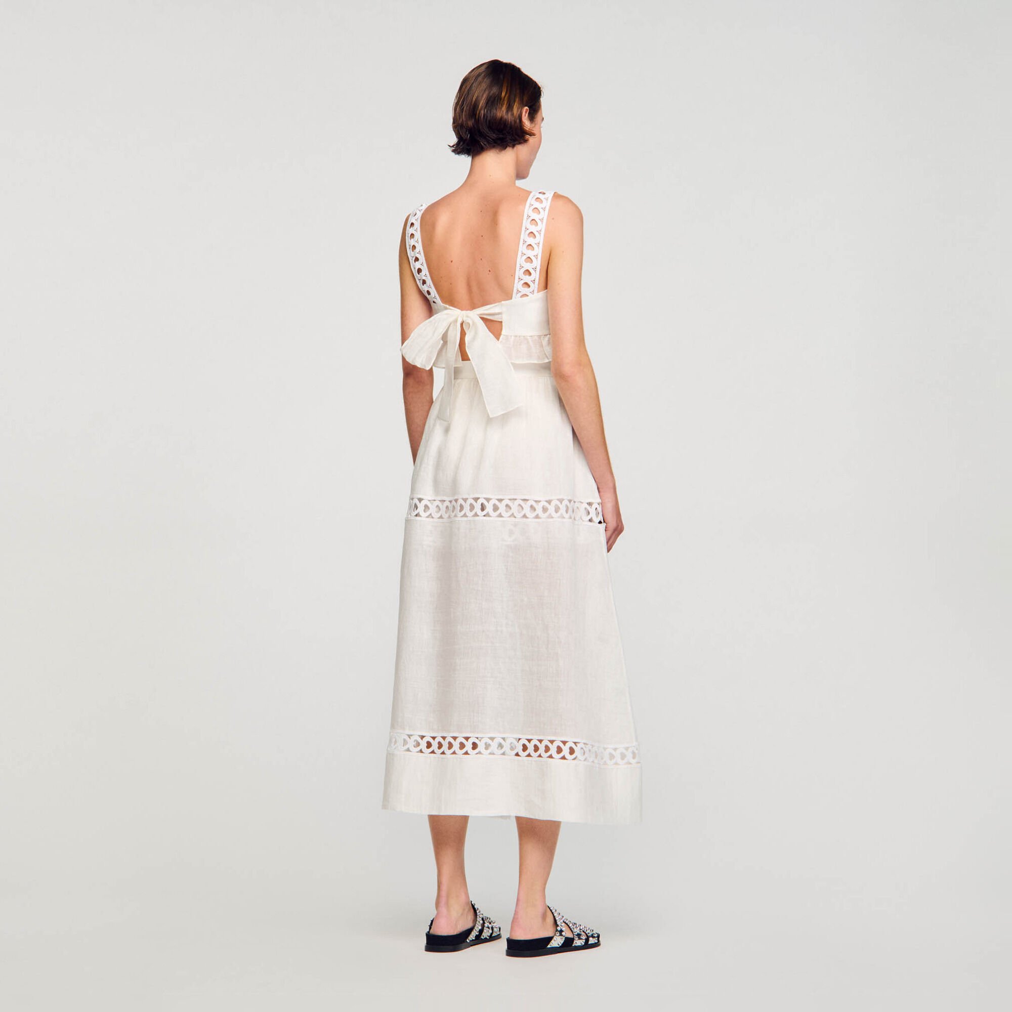 Jupe short longue en lin mélangé