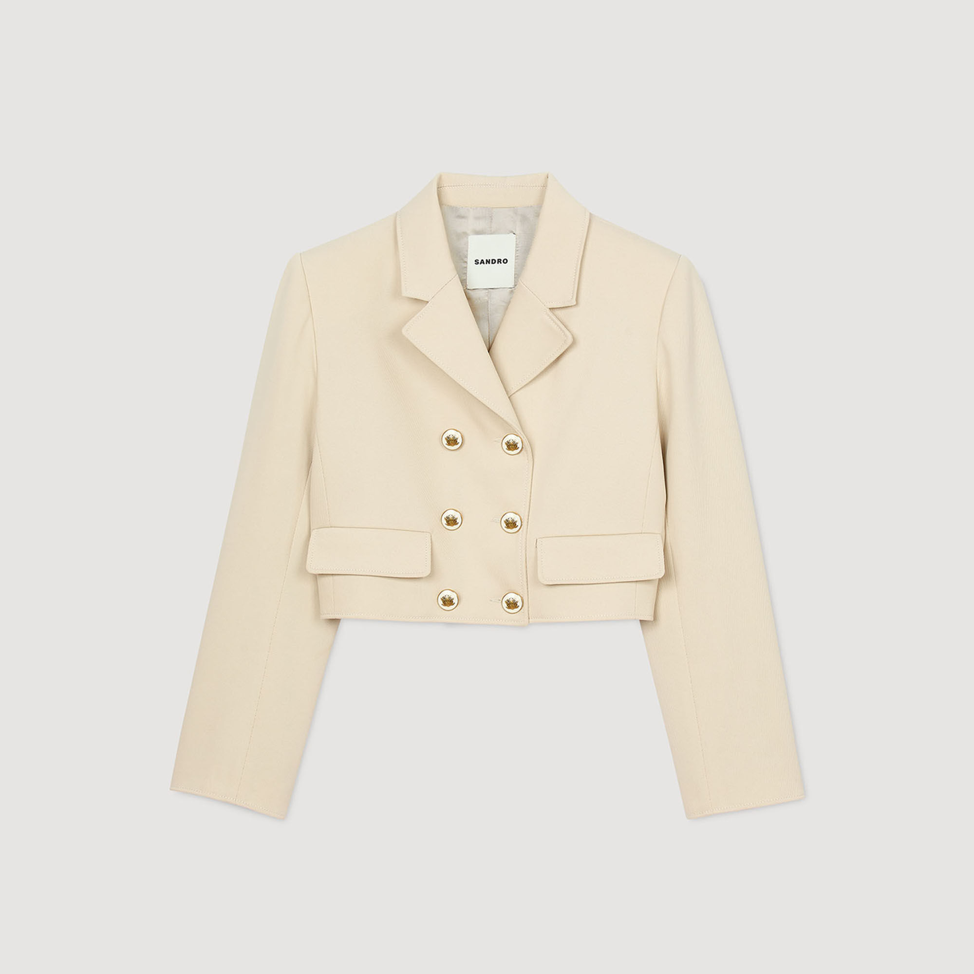 sandro★VESTE COURTE EN TISSU BOUCLE ジャケット Short jackets for women | Sandro Paris