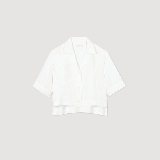 Chemise courte à jacquard à fleurs