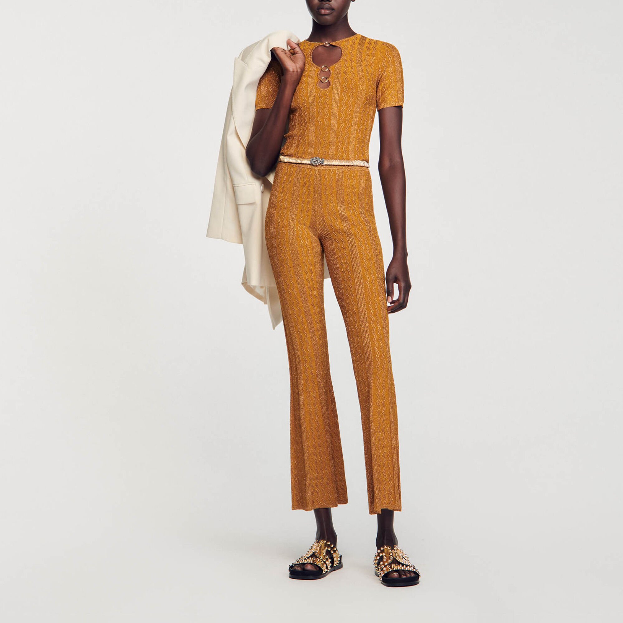 Top en maille scintillante