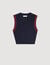 Top en maille bicolore