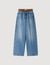 Jean droit ceinture en cuir