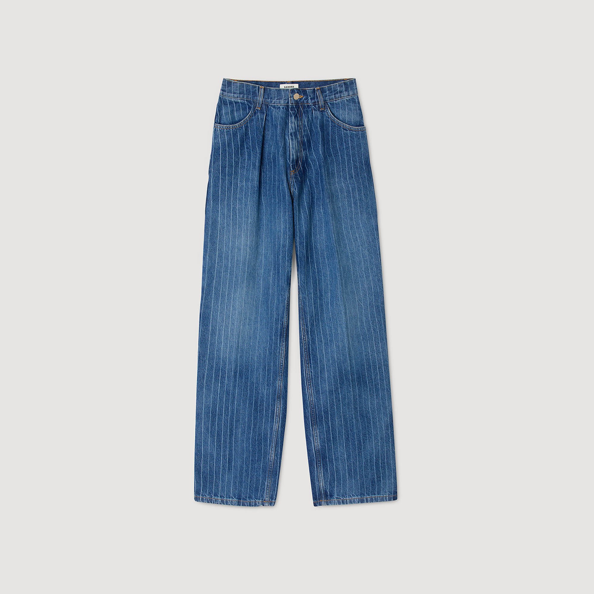 Jean large rayé