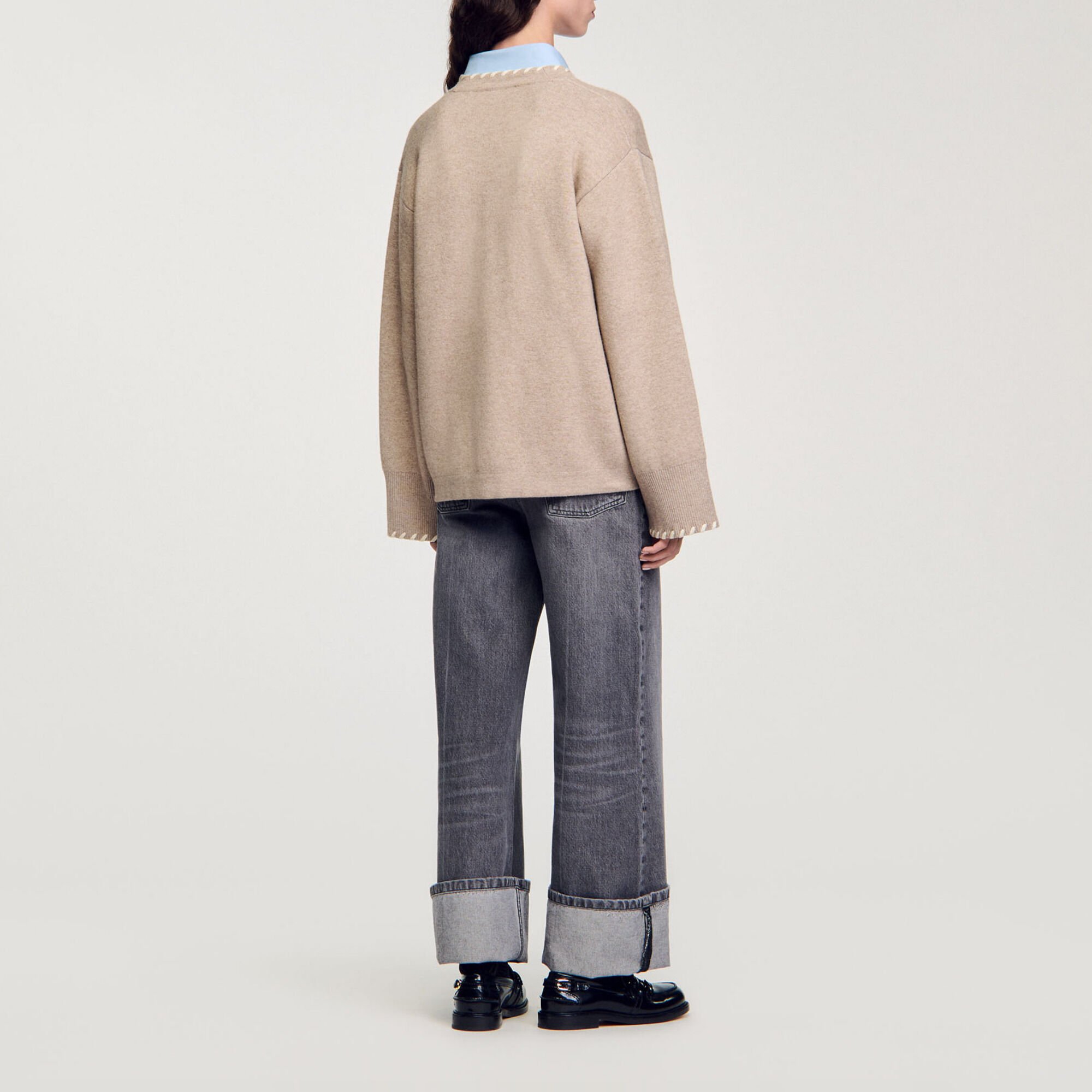 Cardigan à liseré contrasté