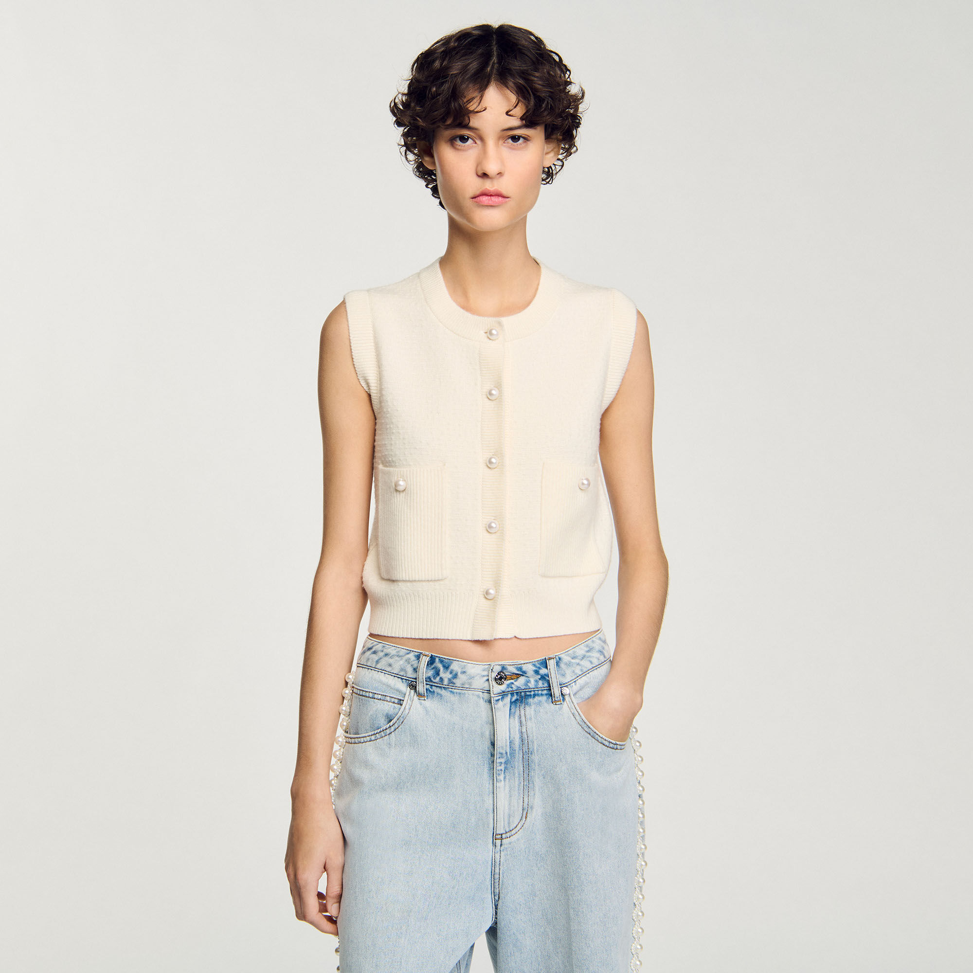 Gilet en tweed texturé