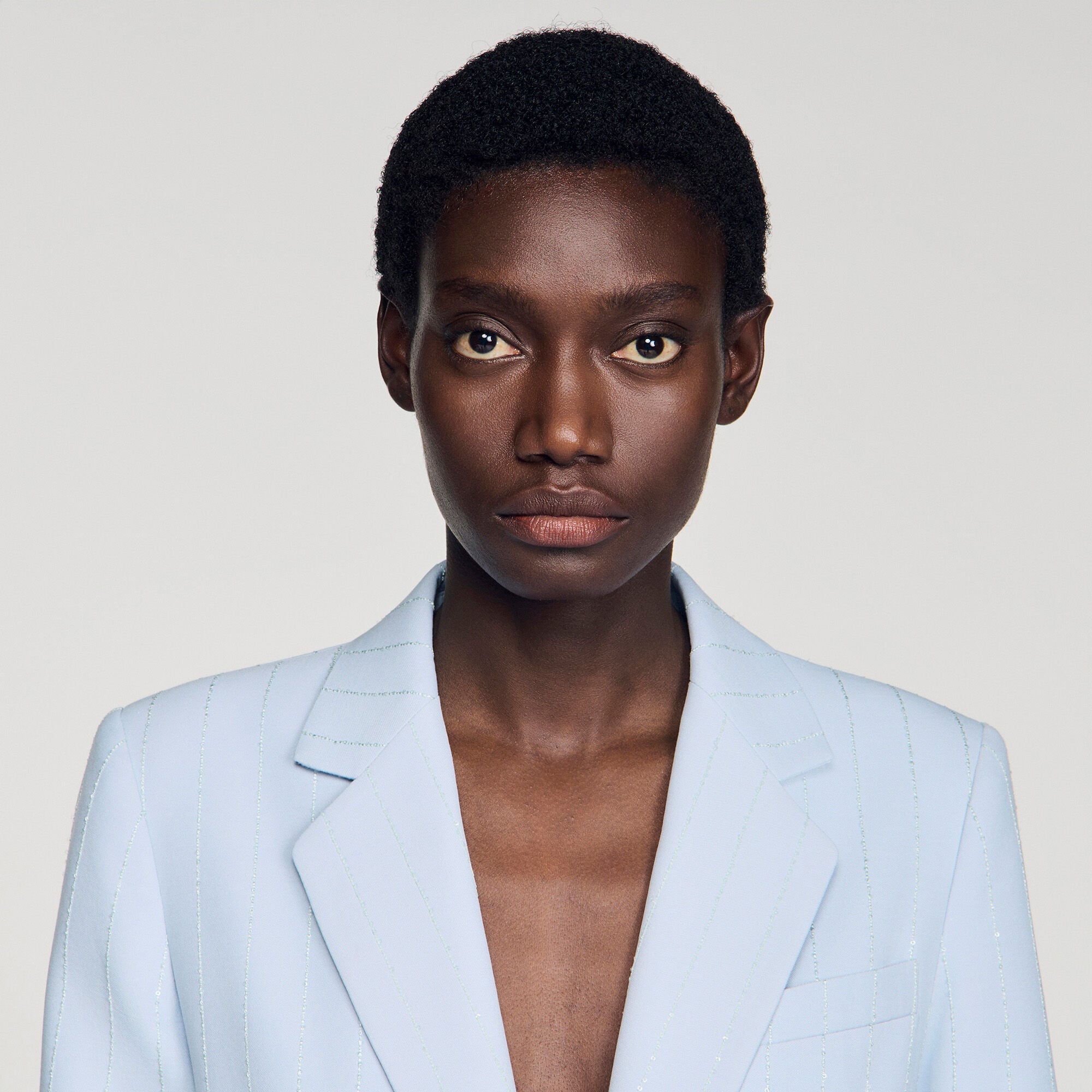 Veste de tailleur &agrave; rayures sequins