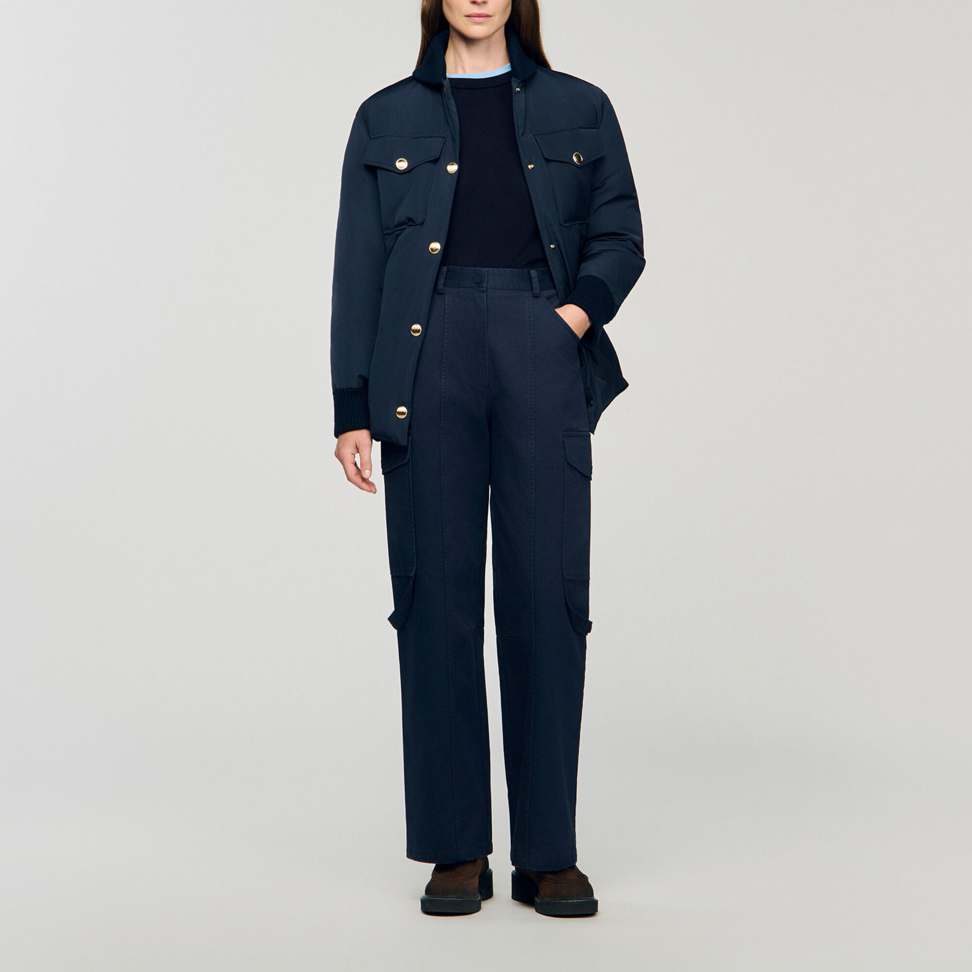 Pantalon cargo en denim - Femme | Sandro Paris