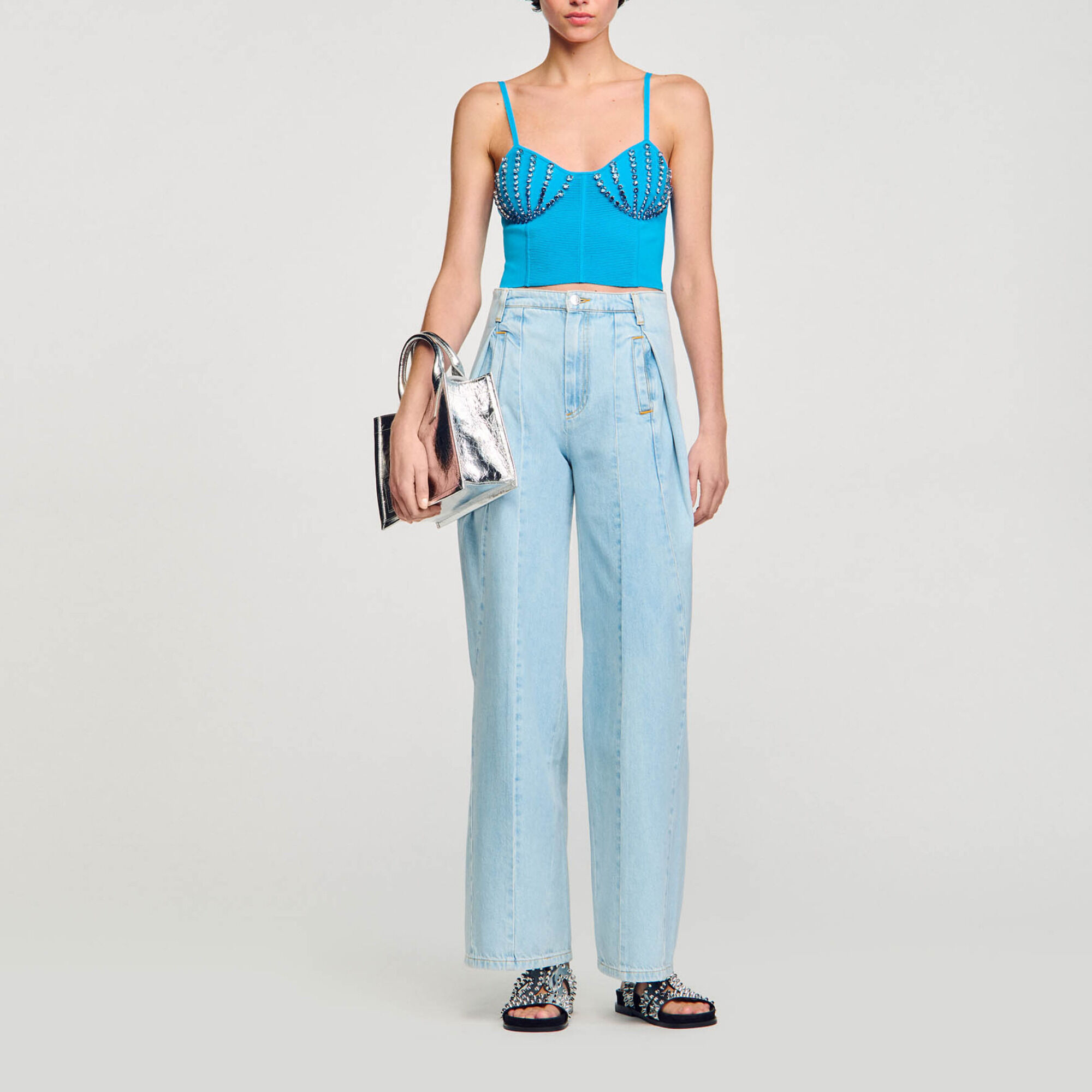 Bustier à strass coquillages