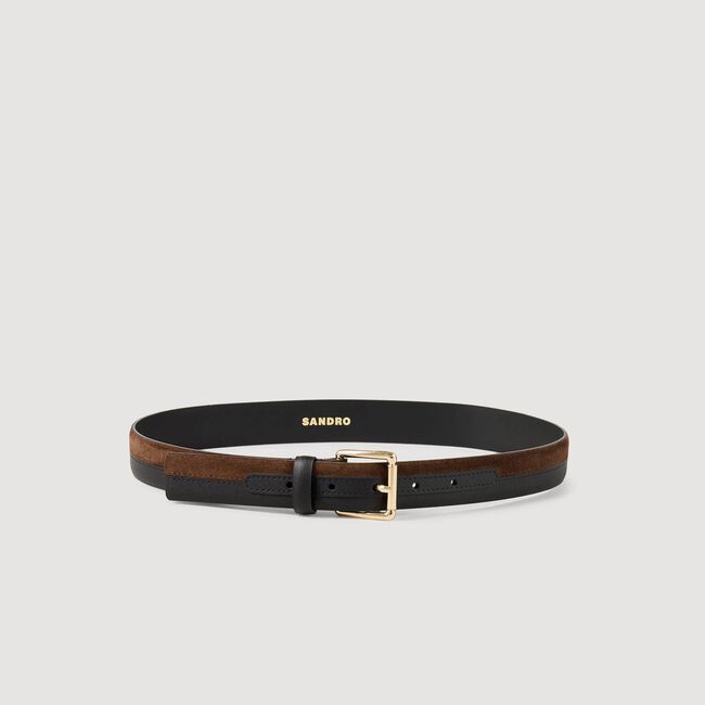 Ceinture en cuir bicolore