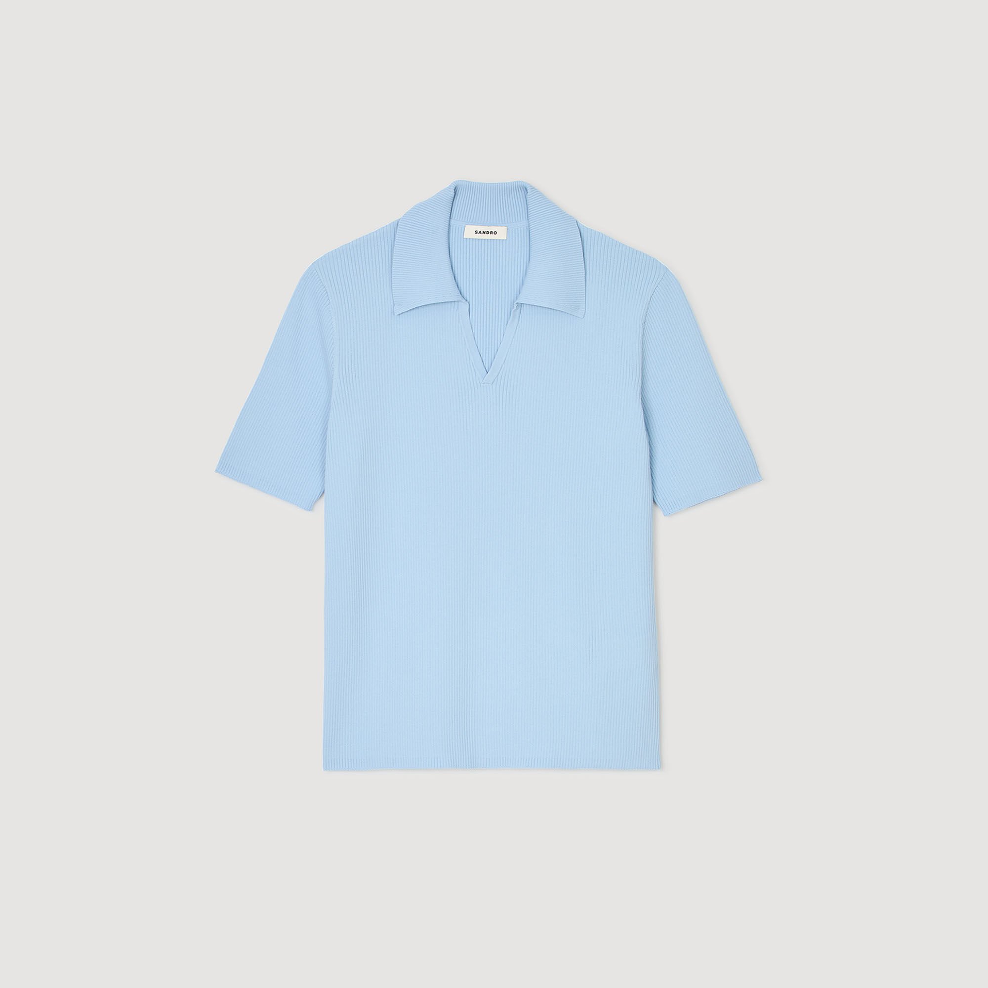 Polo en maille côtelée